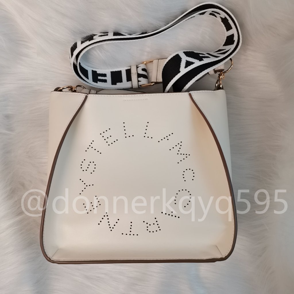 Brand New Stella Mccartney Logo Crossbody Bag In White